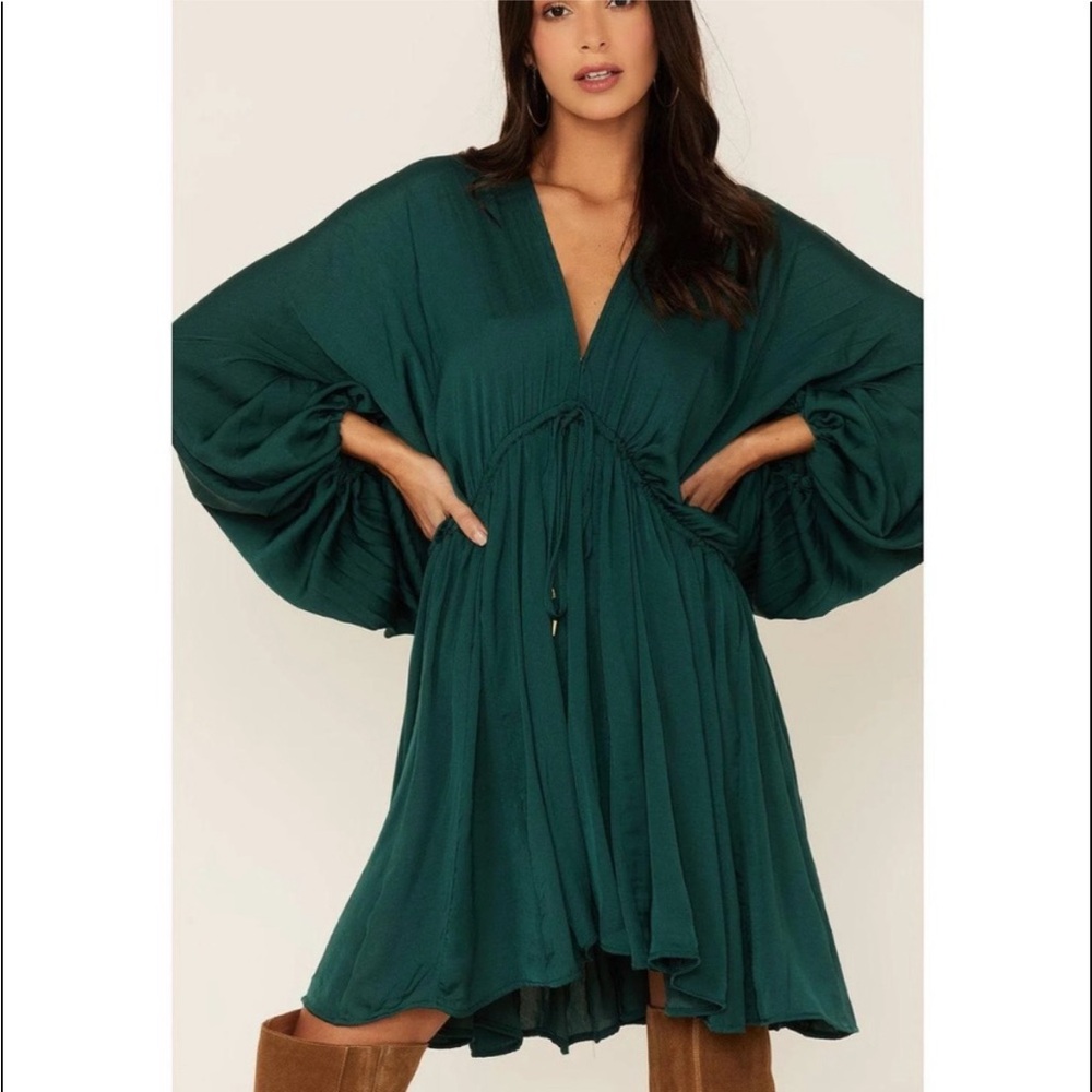 Free People Arzel Mini Dress, Green, XS, LIKE NEW condition